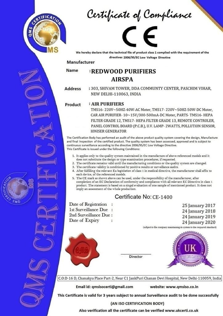 Certificate of Compliance Airspa